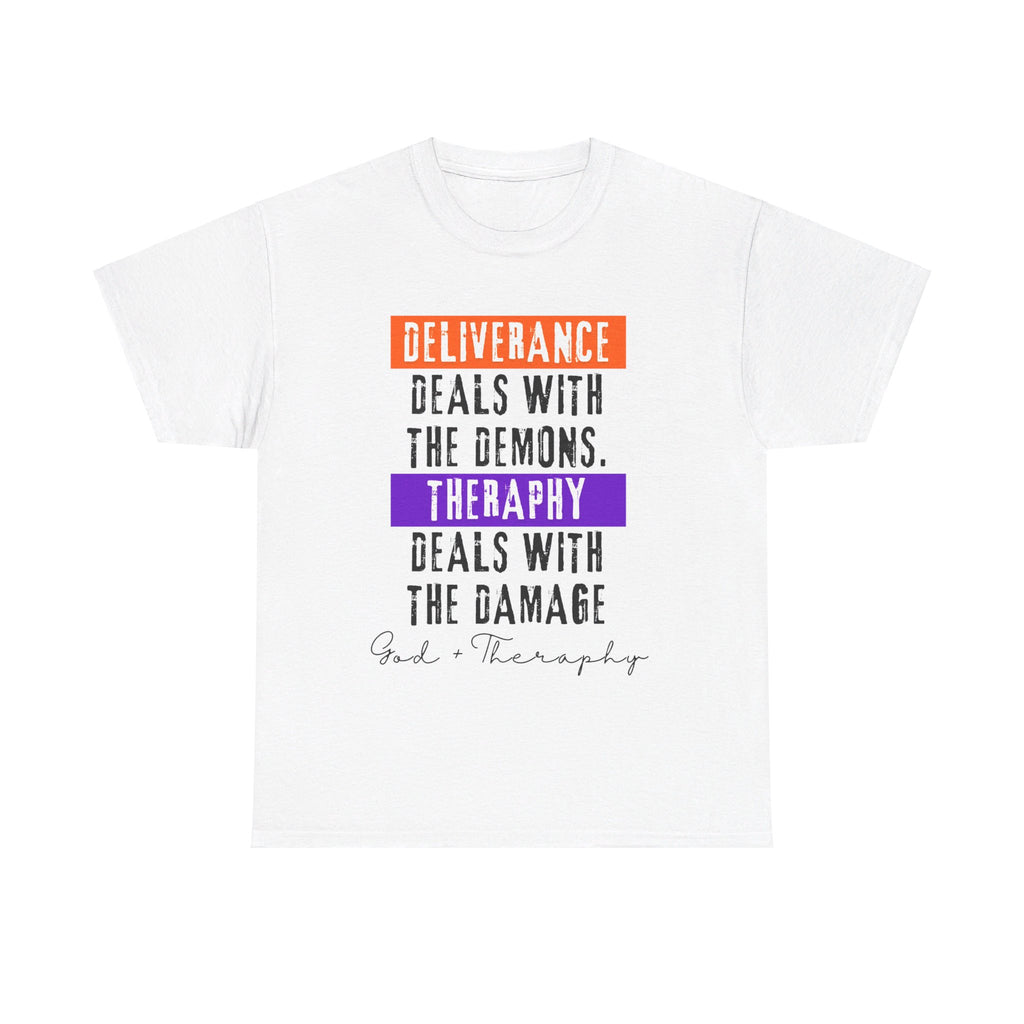 God+Theraphy Classic Comfort Unisex Heavy Cotton Tee I Universal Fit Heavy Cotton Tee Imprinted with God+Theraphy