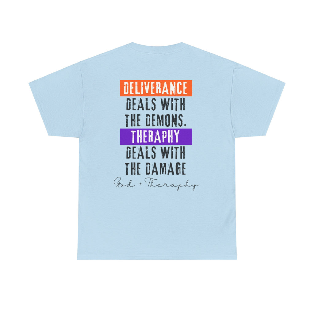 God+Theraphy Classic Comfort Unisex Heavy Cotton Tee I Universal Fit Heavy Cotton Tee Imprinted with God+Theraphy