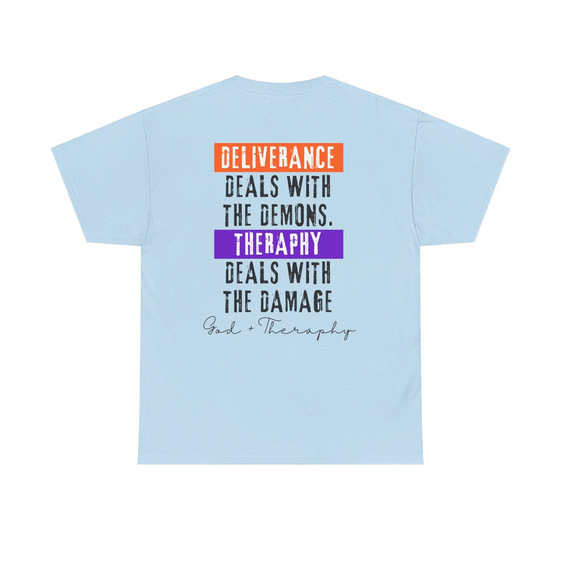 God+Theraphy Classic Comfort Unisex Heavy Cotton Tee I Universal Fit Heavy Cotton Tee Imprinted with God+Theraphy