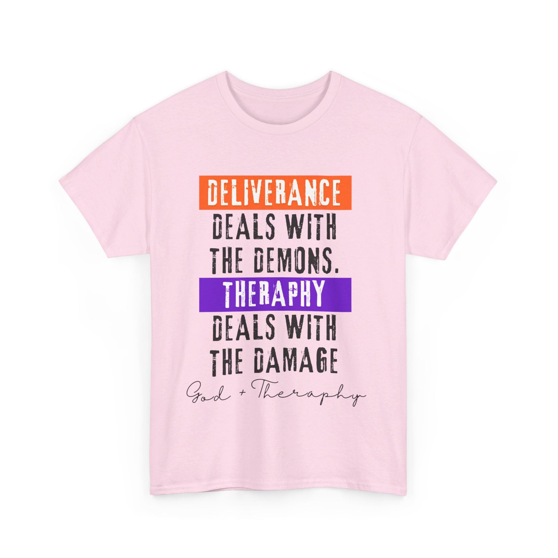 God+Theraphy Classic Comfort Unisex Heavy Cotton Tee I Universal Fit Heavy Cotton Tee Imprinted with God+Theraphy