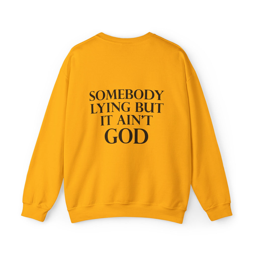 Somebody Lying But It Ain't God Seasonal Seller Sweatshirt: Unisex, Heavy blend, Maximum profit