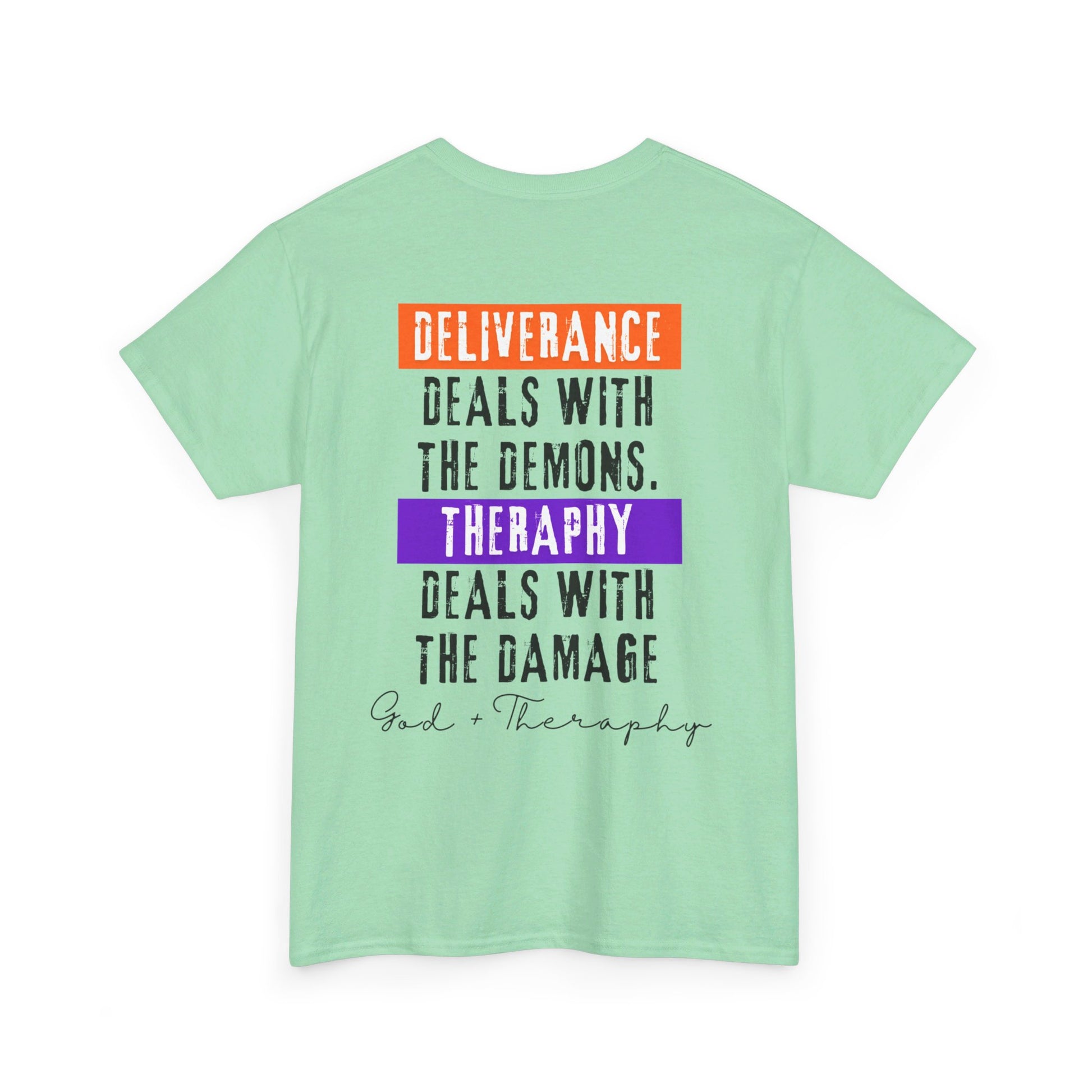 God+Theraphy Classic Comfort Unisex Heavy Cotton Tee I Universal Fit Heavy Cotton Tee Imprinted with God+Theraphy