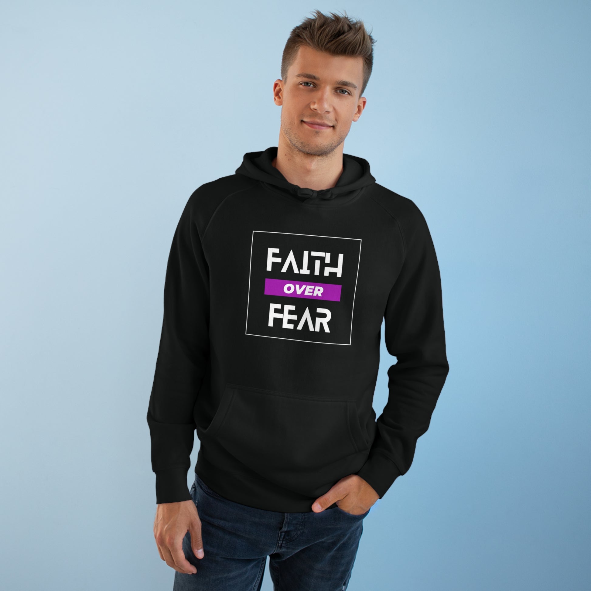 FAITH OVER FEAR Unisex Supply Hoodie I Bold FAITH OVER FEAR Hoodie - Unisex Fit I Comfort and Courage: FAITH OVER FEAR Hoodie I I Stay Strong In FAITH OVER FEAR - Unisex Hoodies