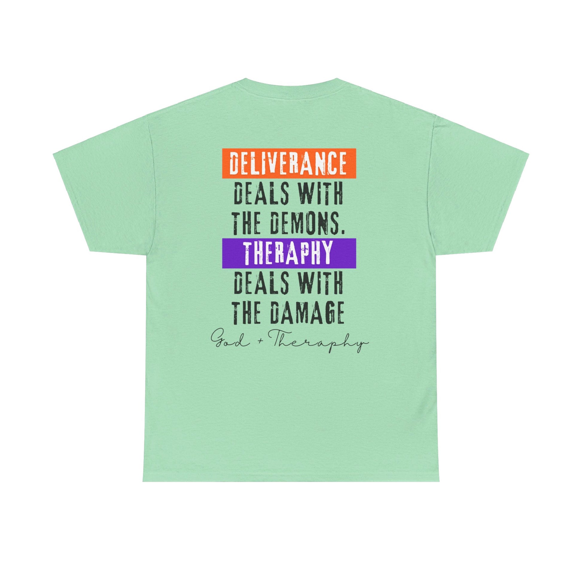 God+Theraphy Classic Comfort Unisex Heavy Cotton Tee I Universal Fit Heavy Cotton Tee Imprinted with God+Theraphy