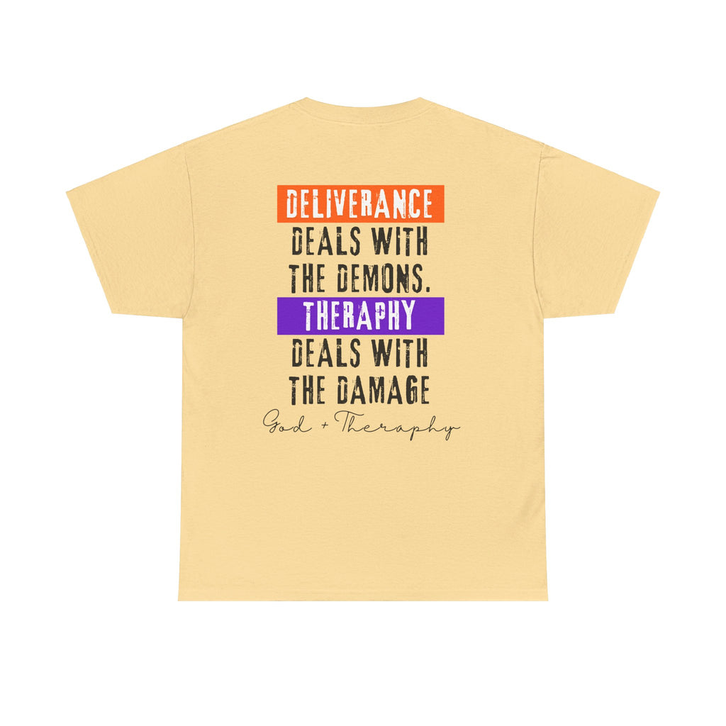 God+Theraphy Classic Comfort Unisex Heavy Cotton Tee I Universal Fit Heavy Cotton Tee Imprinted with God+Theraphy