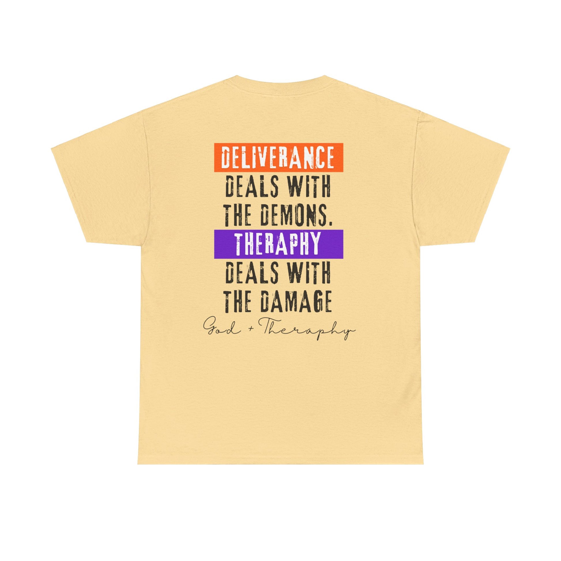 God+Theraphy Classic Comfort Unisex Heavy Cotton Tee I Universal Fit Heavy Cotton Tee Imprinted with God+Theraphy