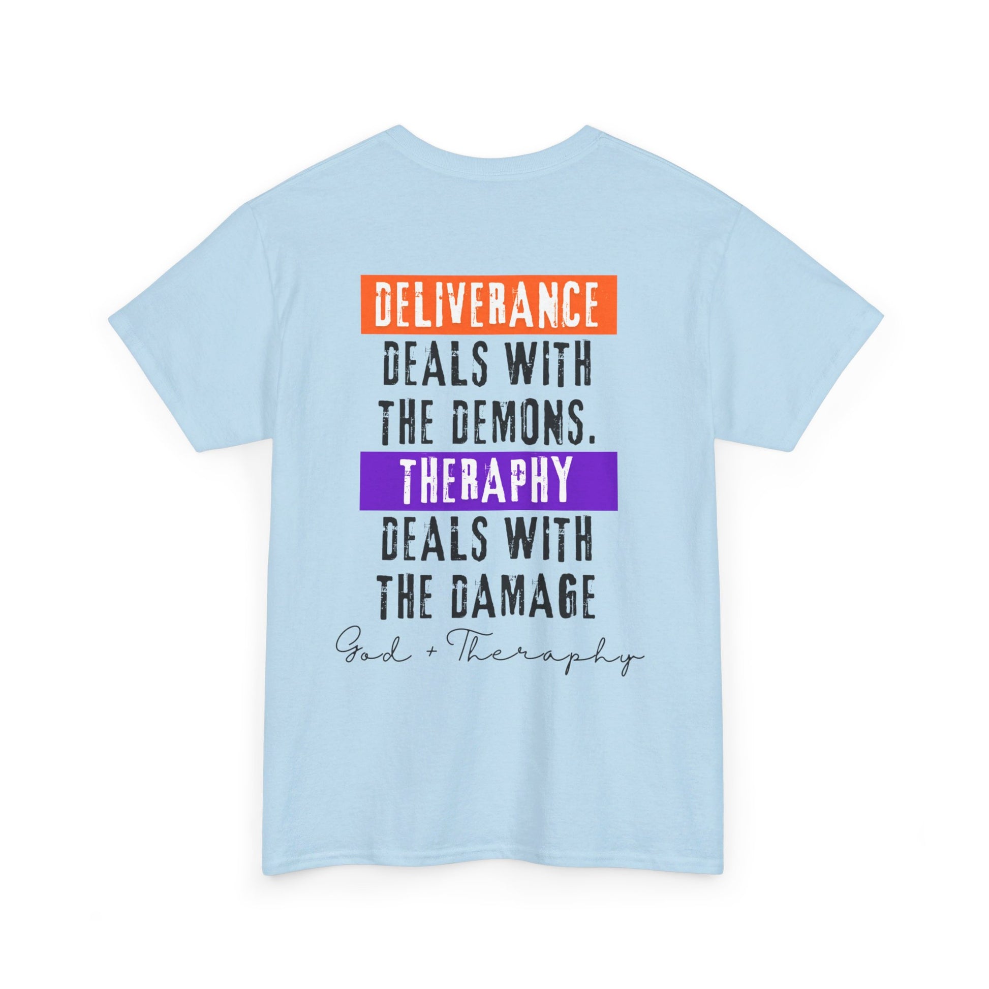 God+Theraphy Classic Comfort Unisex Heavy Cotton Tee I Universal Fit Heavy Cotton Tee Imprinted with God+Theraphy