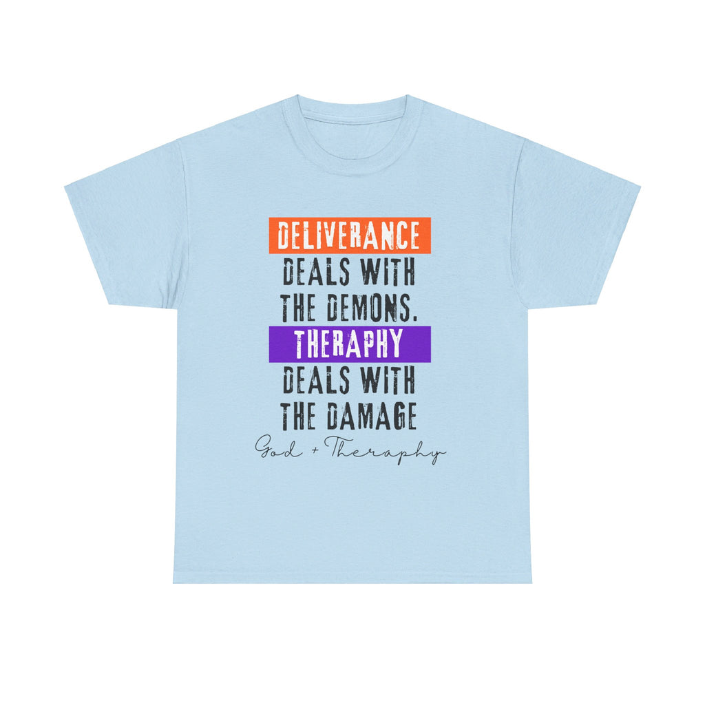 God+Theraphy Classic Comfort Unisex Heavy Cotton Tee I Universal Fit Heavy Cotton Tee Imprinted with God+Theraphy
