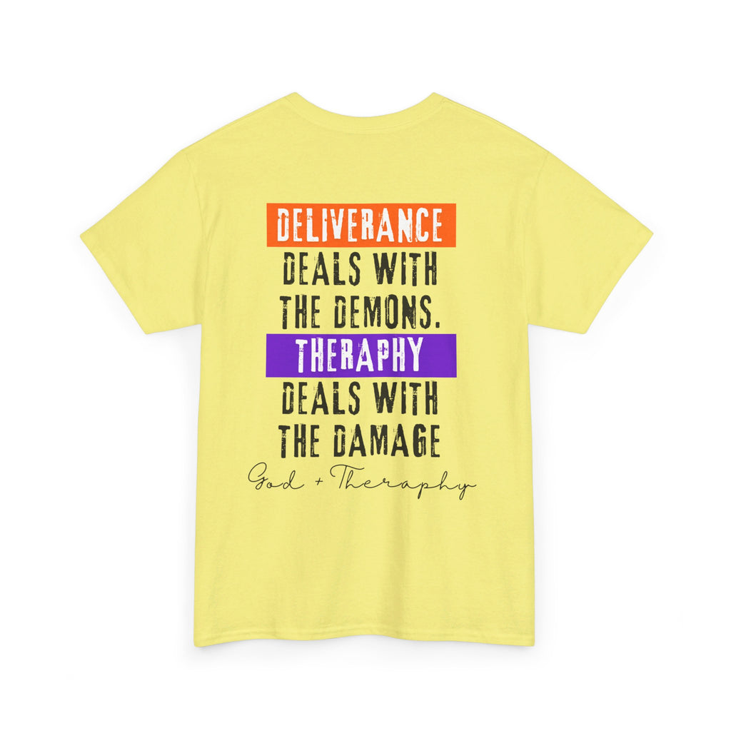 God+Theraphy Classic Comfort Unisex Heavy Cotton Tee I Universal Fit Heavy Cotton Tee Imprinted with God+Theraphy