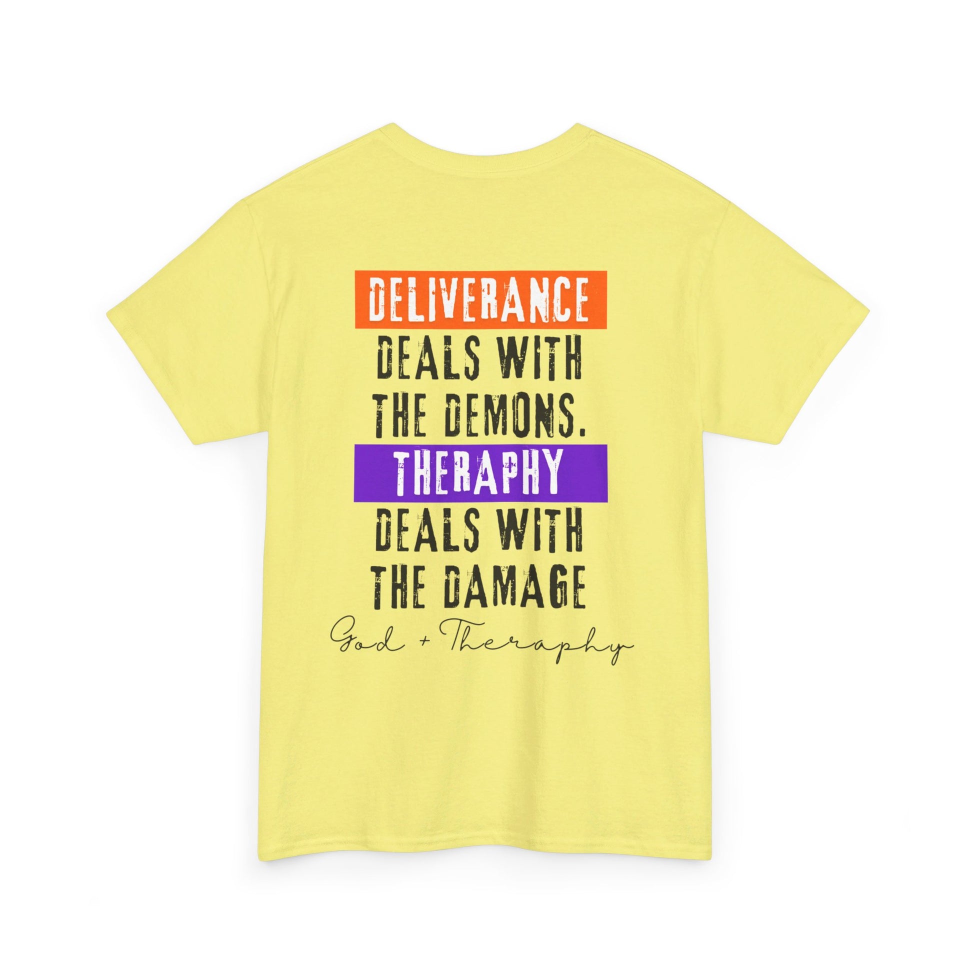 God+Theraphy Classic Comfort Unisex Heavy Cotton Tee I Universal Fit Heavy Cotton Tee Imprinted with God+Theraphy