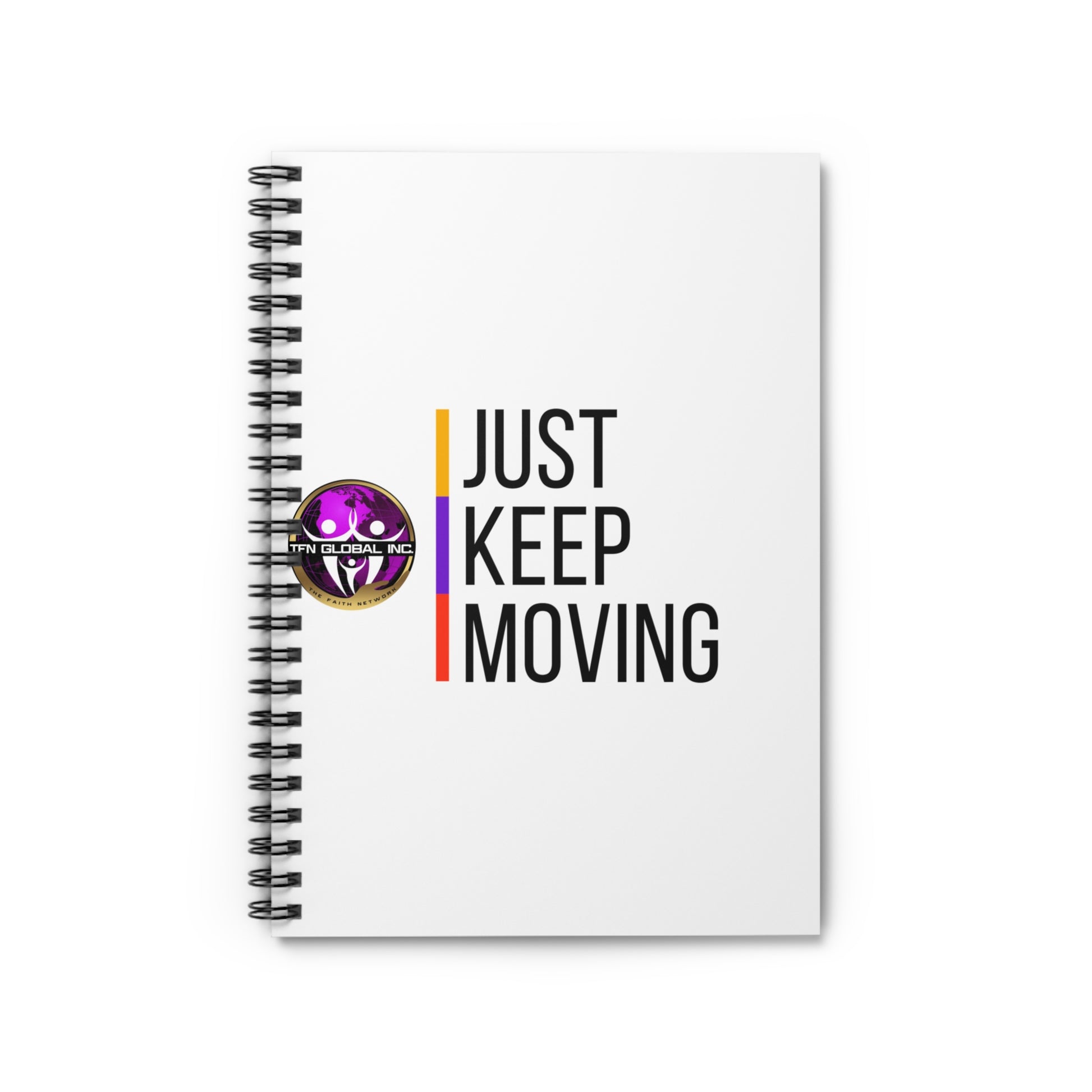Just Keep Moving Spiral Notebook - Ruled Line Inspirational "Just Keep Moving" Spiral Notebook - Ruled