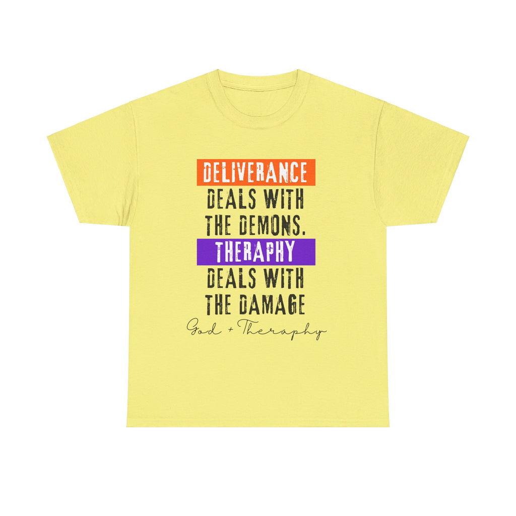 God+Theraphy Classic Comfort Unisex Heavy Cotton Tee I Universal Fit Heavy Cotton Tee Imprinted with God+Theraphy