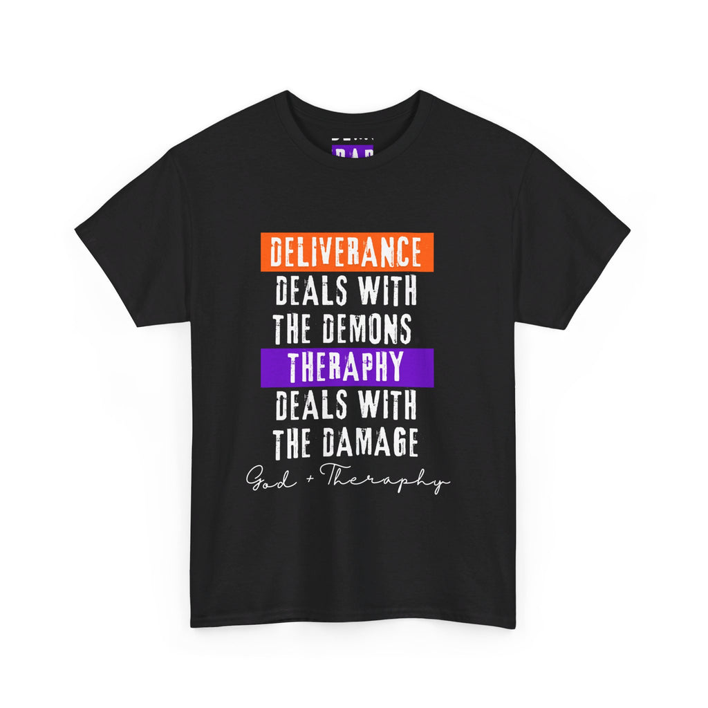 God+Theraphy Classic Comfort Unisex Heavy Cotton Tee I Universal Fit Heavy Cotton Tee Imprinted with God+Theraphy