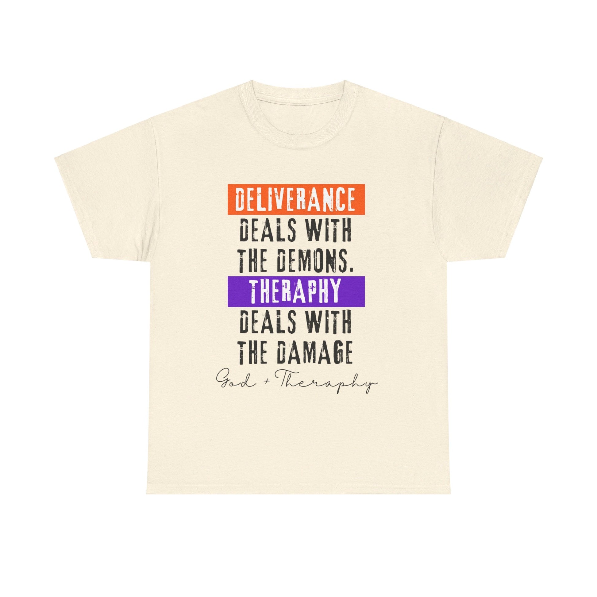 God+Theraphy Classic Comfort Unisex Heavy Cotton Tee I Universal Fit Heavy Cotton Tee Imprinted with God+Theraphy