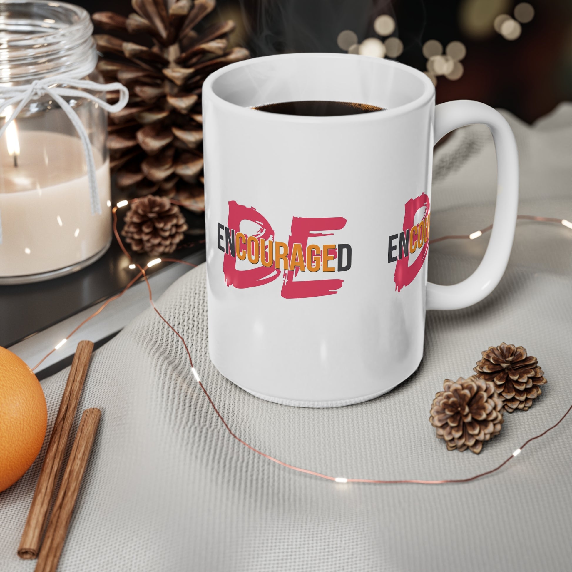 Be Encouraged Elegant Ceramic Coffee Mugs in 11oz & 15oz I Be Encouraged Versatile Ceramic Coffee Cups in 11oz & 15oz Sizes I Be Encouraged Premium Ceramic Coffee Cups, 11oz and 15oz