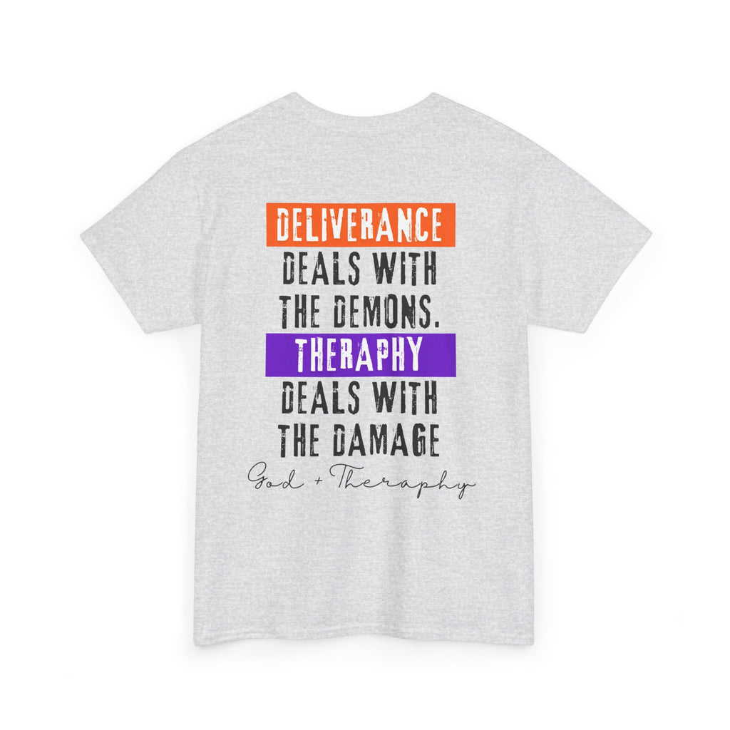 God+Theraphy Classic Comfort Unisex Heavy Cotton Tee I Universal Fit Heavy Cotton Tee Imprinted with God+Theraphy