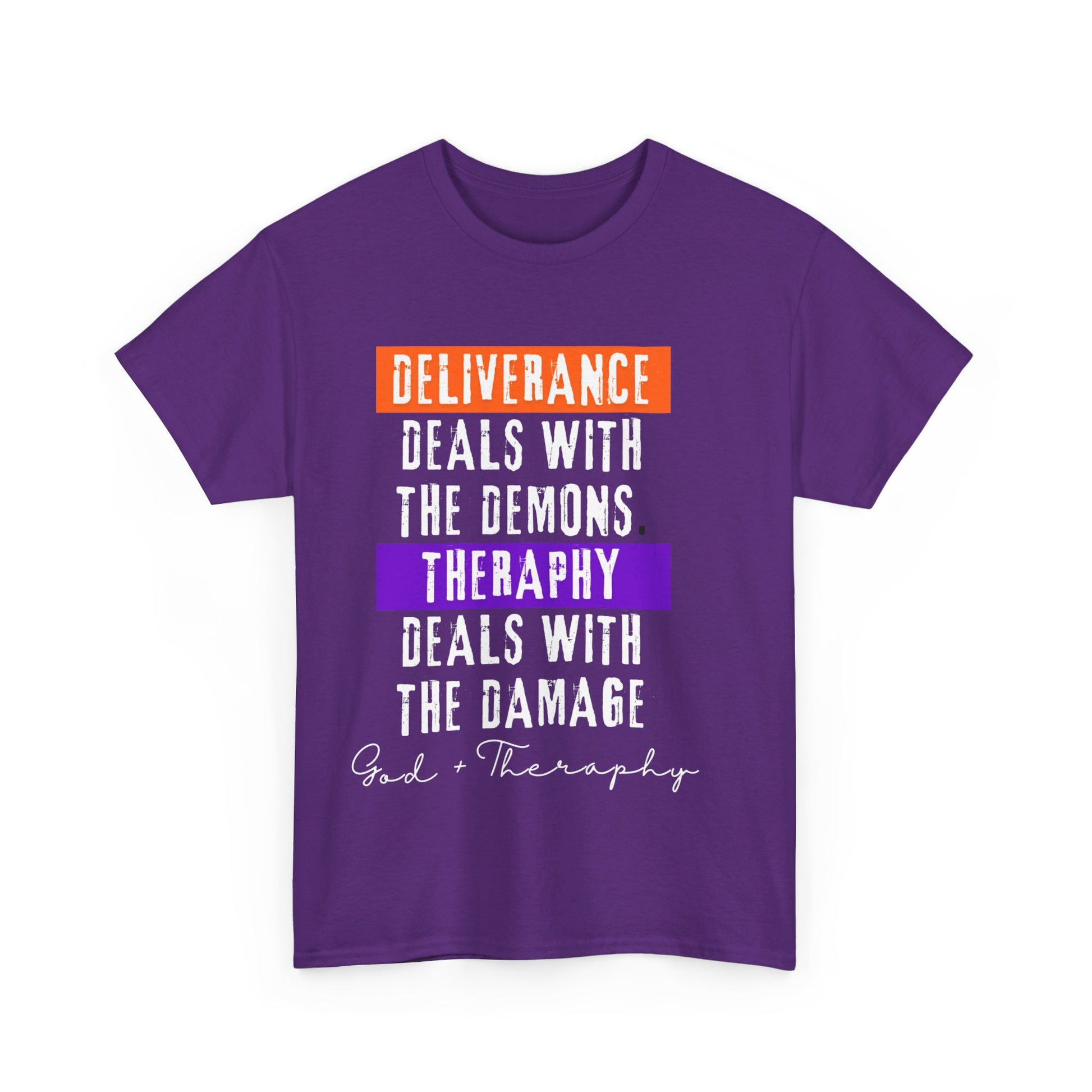 God+Theraphy Classic Comfort Unisex Heavy Cotton Tee I Universal Fit Heavy Cotton Tee Imprinted with God+Theraphy