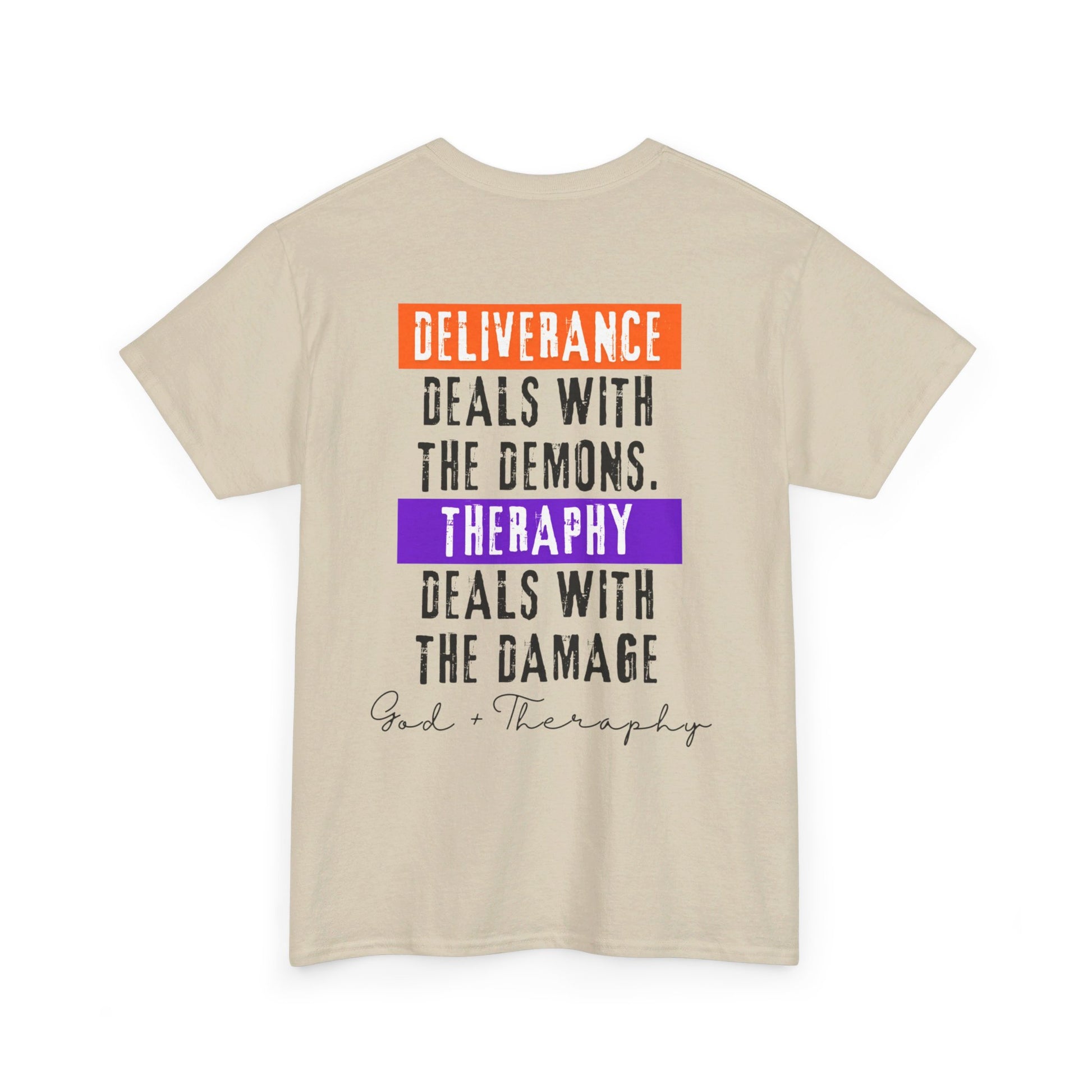 God+Theraphy Classic Comfort Unisex Heavy Cotton Tee I Universal Fit Heavy Cotton Tee Imprinted with God+Theraphy