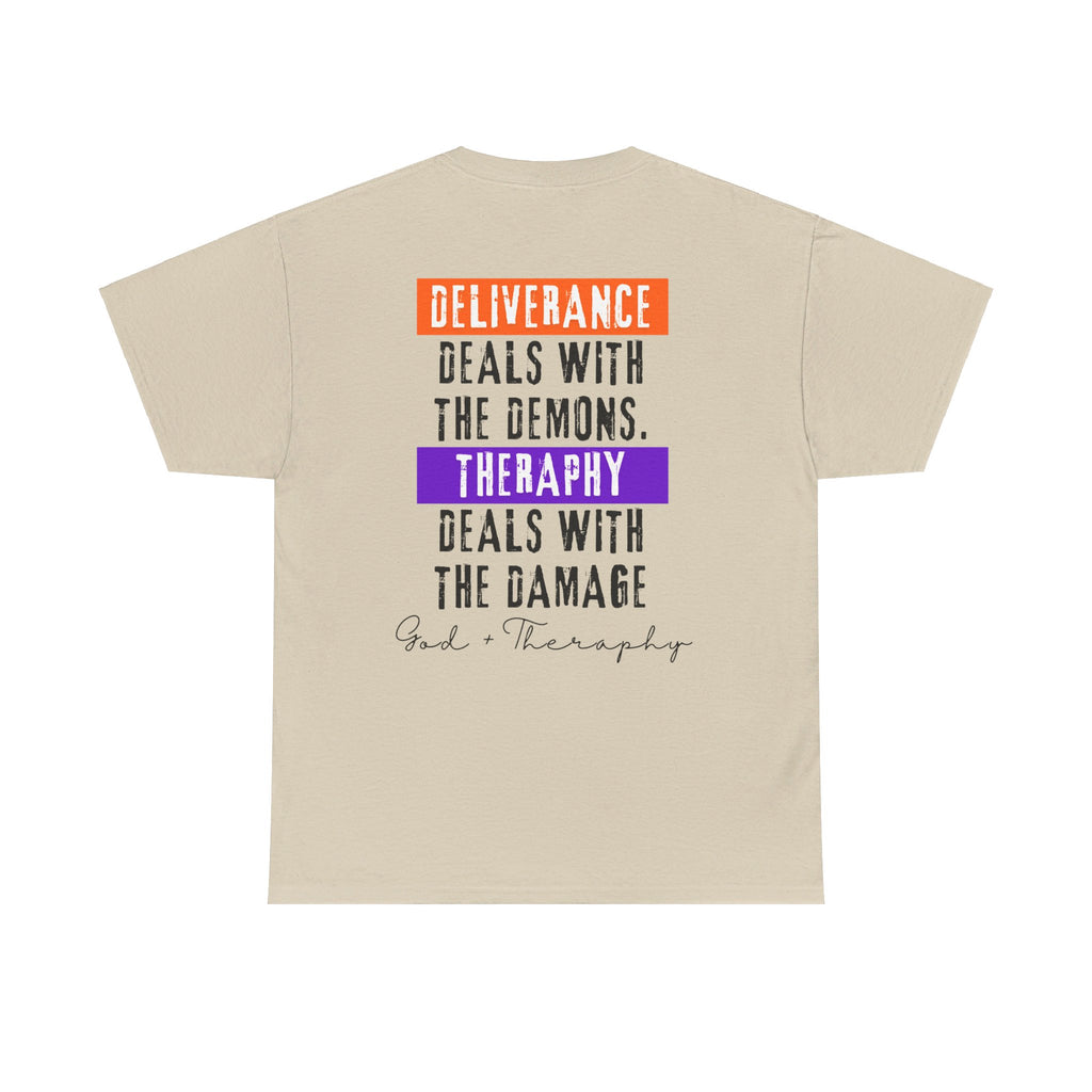 God+Theraphy Classic Comfort Unisex Heavy Cotton Tee I Universal Fit Heavy Cotton Tee Imprinted with God+Theraphy