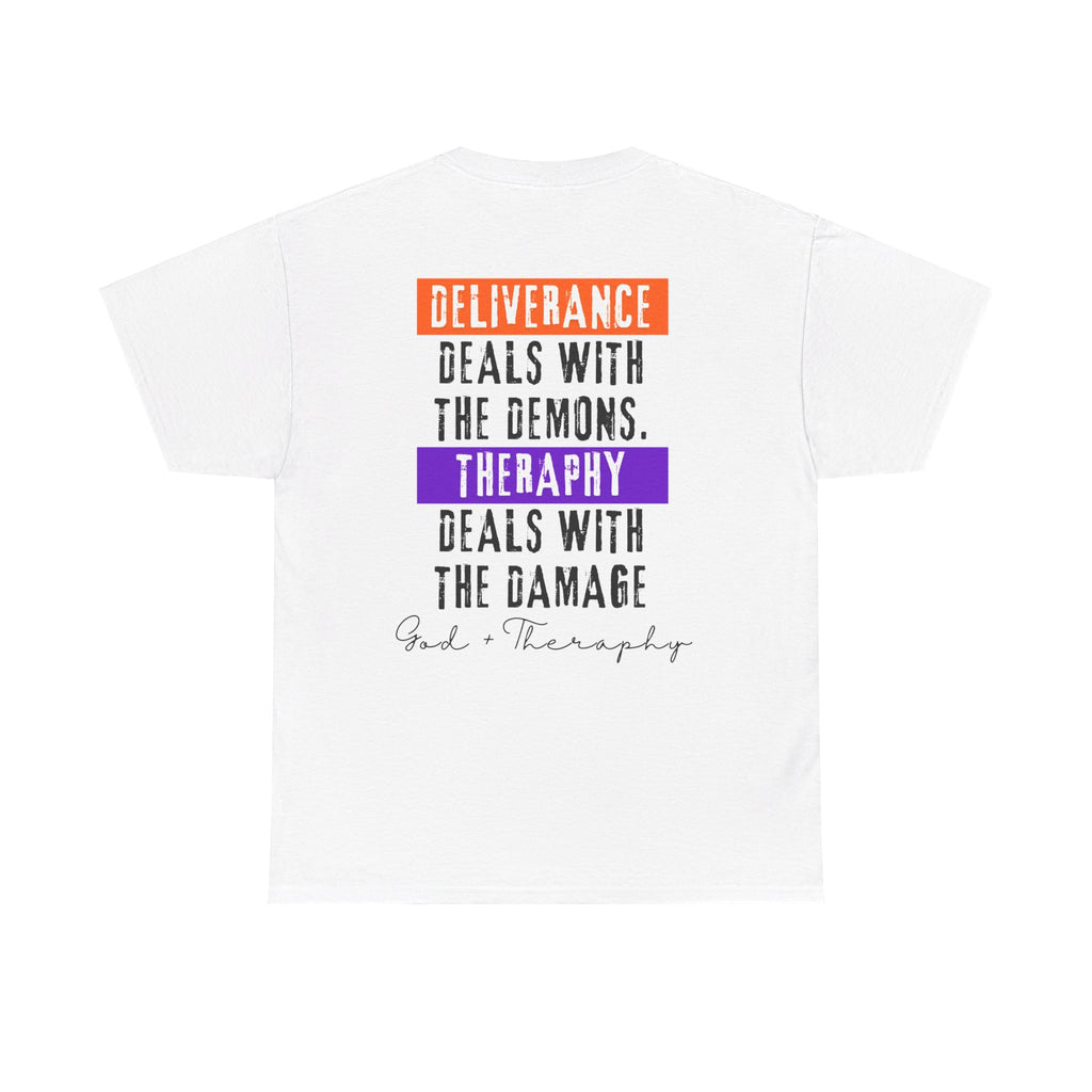 God+Theraphy Classic Comfort Unisex Heavy Cotton Tee I Universal Fit Heavy Cotton Tee Imprinted with God+Theraphy