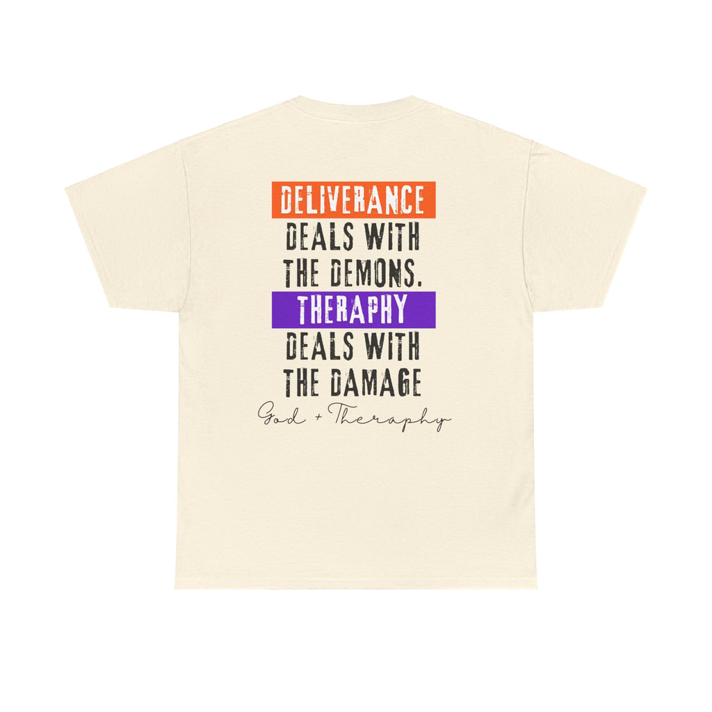 God+Theraphy Classic Comfort Unisex Heavy Cotton Tee I Universal Fit Heavy Cotton Tee Imprinted with God+Theraphy