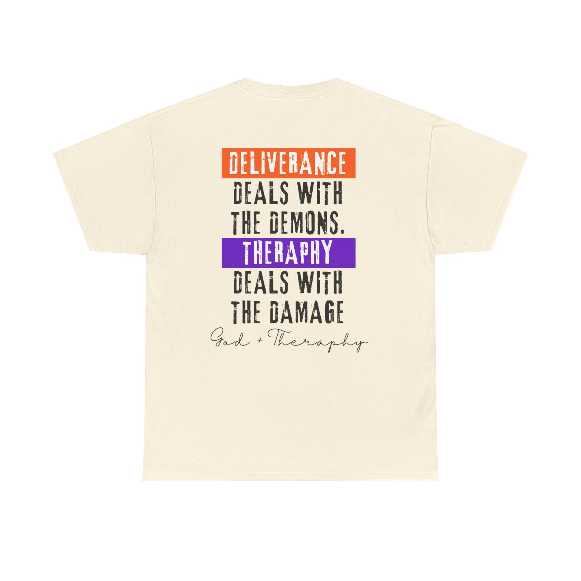 God+Theraphy Classic Comfort Unisex Heavy Cotton Tee I Universal Fit Heavy Cotton Tee Imprinted with God+Theraphy