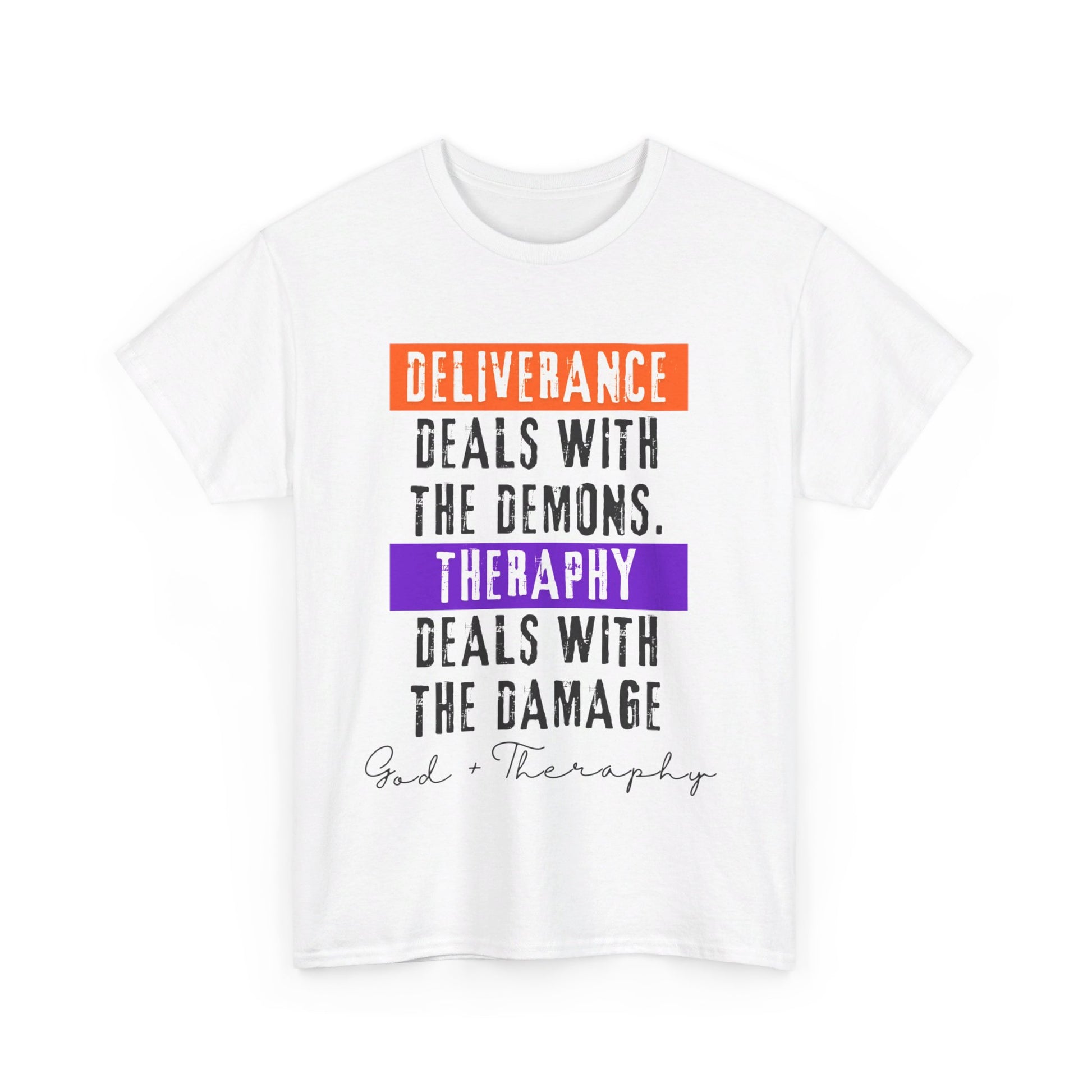 God+Theraphy Classic Comfort Unisex Heavy Cotton Tee I Universal Fit Heavy Cotton Tee Imprinted with God+Theraphy