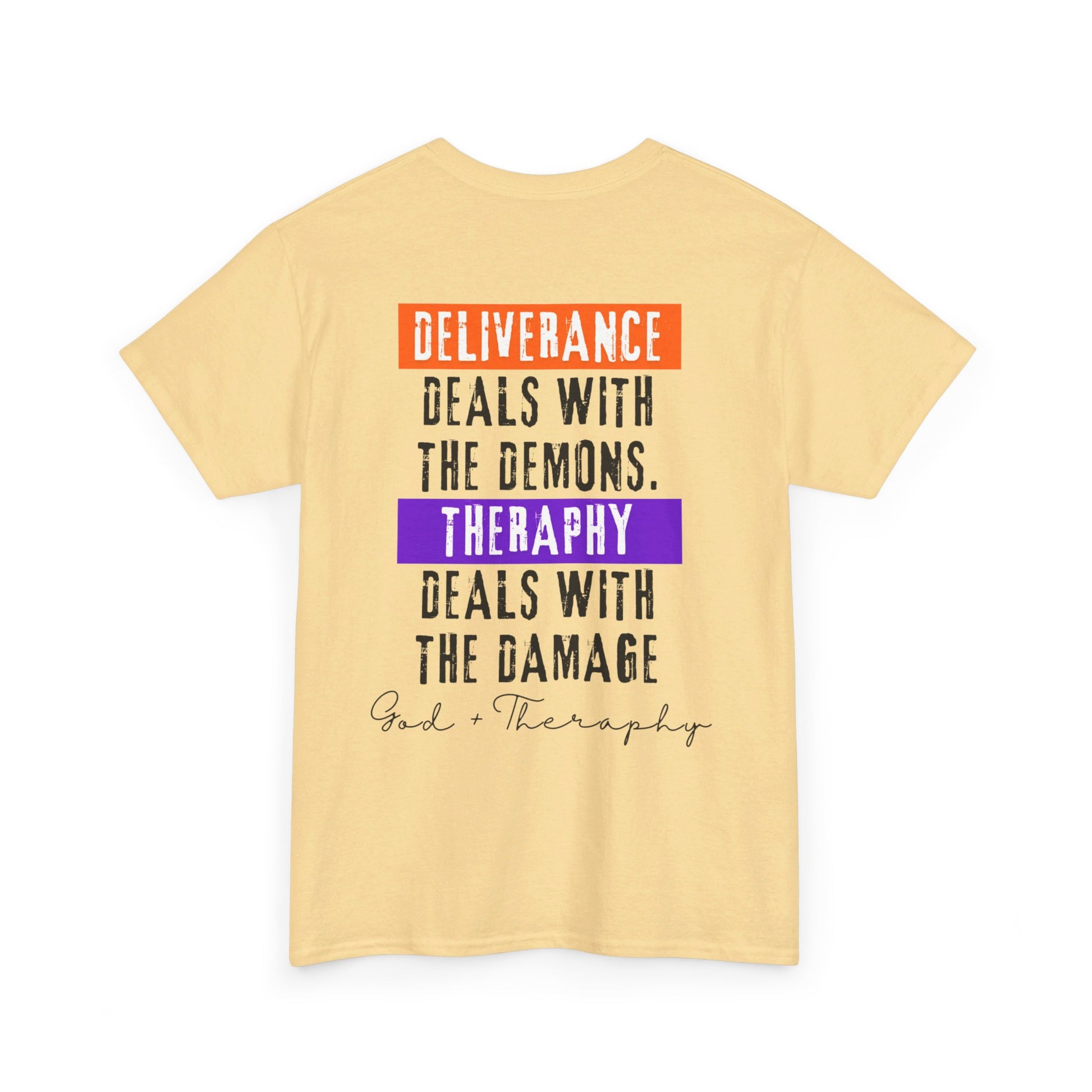 God+Theraphy Classic Comfort Unisex Heavy Cotton Tee I Universal Fit Heavy Cotton Tee Imprinted with God+Theraphy