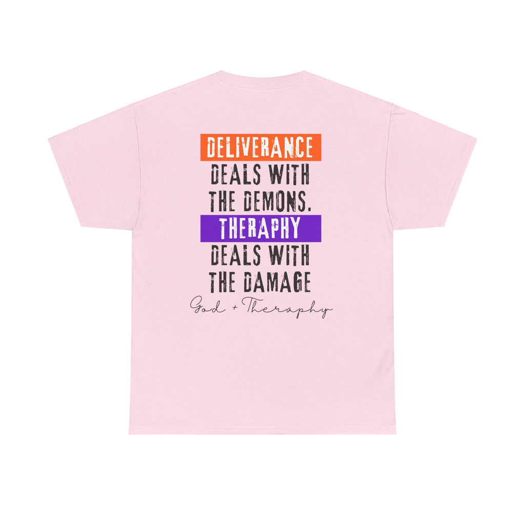 God+Theraphy Classic Comfort Unisex Heavy Cotton Tee I Universal Fit Heavy Cotton Tee Imprinted with God+Theraphy