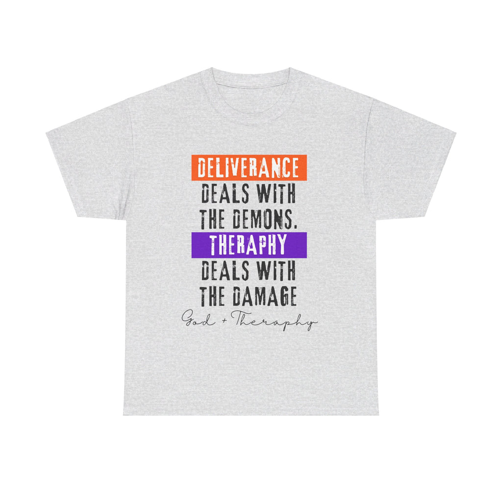 God+Theraphy Classic Comfort Unisex Heavy Cotton Tee I Universal Fit Heavy Cotton Tee Imprinted with God+Theraphy