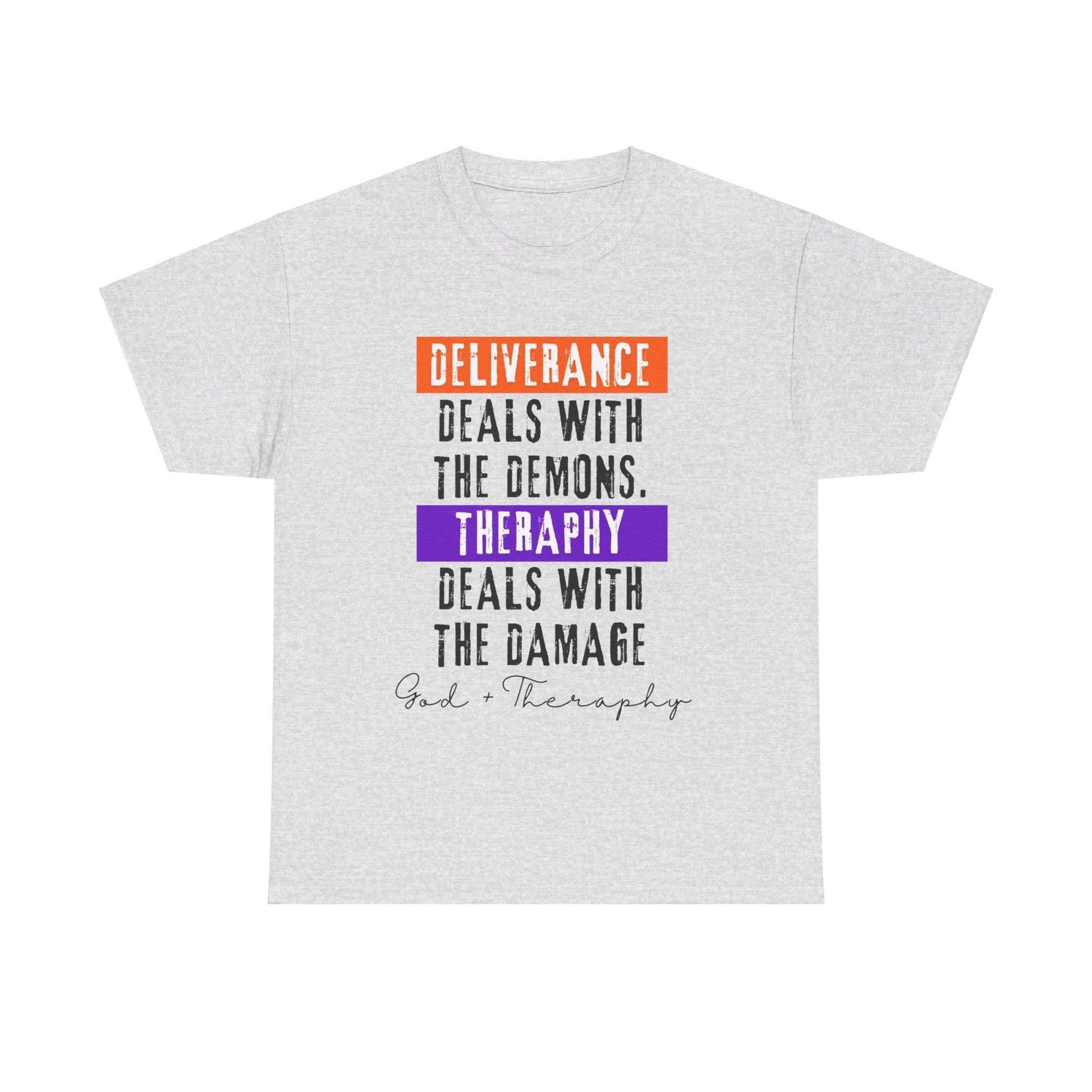 God+Theraphy Classic Comfort Unisex Heavy Cotton Tee I Universal Fit Heavy Cotton Tee Imprinted with God+Theraphy