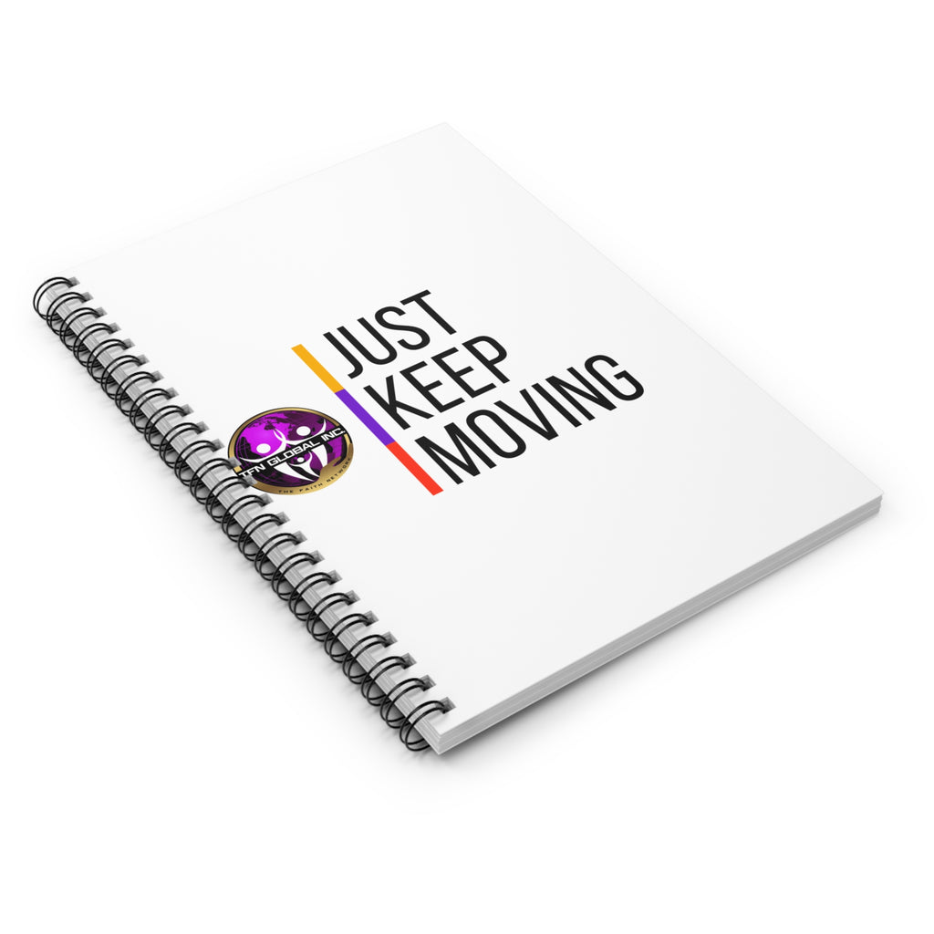Just Keep Moving Spiral Notebook - Ruled Line Inspirational "Just Keep Moving" Spiral Notebook - Ruled
